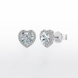 Heart Stud Earrings - Moissanite