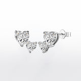 Double Heart Climbers - Moissanite