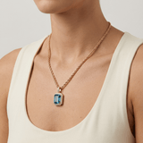 Blue Sapphire Pendant - 18K Gold - Luxsy Jewels