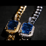 Blue Sapphire Pendant Chain - 18K Gold - Luxsy Jewels
