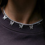 Butterfly Choker - 18K White Gold - Luxsy Jewels