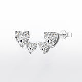 Double Heart Climbers - Moissanite - Luxsy Jewels