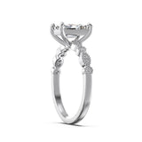Frosted Emerald Cut Ring - Moissanite - Luxsy Jewels