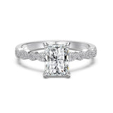 Frosted Emerald Cut Ring - Moissanite - Luxsy Jewels