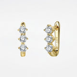 Gold Cluster Huggies Earrings - Moissanite - Luxsy Jewels