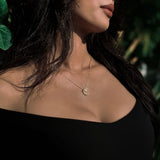 Gold Crescent Necklace - 925 Silver - Luxsy Jewels