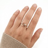 Gold Crescent Ring - 925 Silver - Luxsy Jewels