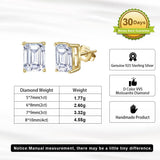 Gold Emerald Cut Earrings - Moissanite - Luxsy Jewels