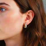 Gold Emerald Cut Huggies - Moissanite - Luxsy Jewels