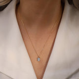 Gold Emerald Cut Neklace - Moissanite - Luxsy Jewels