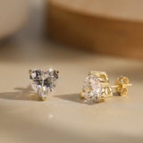 Gold Eternal Heart Earrings - Moissanite - Luxsy Jewels