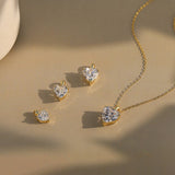 Gold Eternal Heart Neklace - Moissanite - Luxsy Jewels