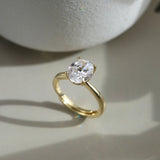 Gold Halo Ring - Moissanite - Luxsy Jewels