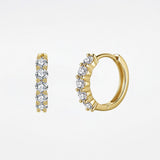 Gold Huggie Hoop Earrings - Moissanite - Luxsy Jewels