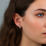 Gold Huggie Hoop Earrings - Moissanite - Luxsy Jewels
