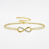 Gold Infinity Bracelet - Moissanite - Luxsy Jewels
