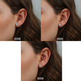 Gold Solitaire Stud Earring - Moissanite - Luxsy Jewels