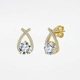 Gold Teardrop Earrings - Moissanite - Luxsy Jewels