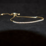 Gold Tennis Slider Bracelet - 925 Silver - Luxsy Jewels