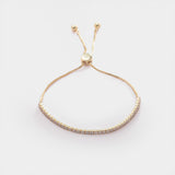 Gold Tennis Slider Bracelet - 925 Silver - Luxsy Jewels