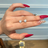 Heart Stud Earrings - Moissanite - Luxsy Jewels