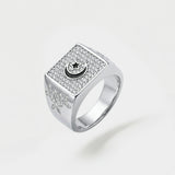 Iced Crescent Ring - White Gold - Luxsy Jewels