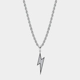 Lightning Bolt Pendant - 18K White Gold - Luxsy Jewels
