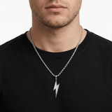 Lightning Bolt Pendant - 18K White Gold - Luxsy Jewels