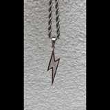 Lightning Bolt Pendant - 18K White Gold - Luxsy Jewels