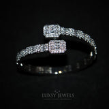 Luxsy Baguette Bangle - 18K White Gold - Luxsy Jewels