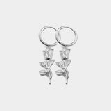 Rose Earring - Silver - Luxsy Jewels