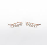 Rose Gold Climber Earrings - 925 Silver - Luxsy Jewels