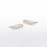 Rose Gold Climber Earrings - 925 Silver - Luxsy Jewels