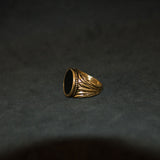 Round Onyx Signet Ring - Gold - Luxsy Jewels