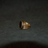 Round Onyx Signet Ring - Gold - Luxsy Jewels
