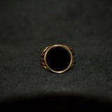 Round Onyx Signet Ring - Gold - Luxsy Jewels