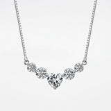 Silver Amore Necklace - Moissanite - Luxsy Jewels