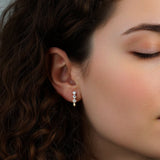 Silver Cluster Huggies Earrings - Moissanite - Luxsy Jewels