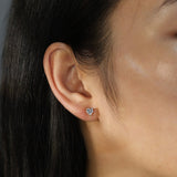 Silver Eternal Heart Earrings - Moissanite - Luxsy Jewels