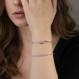 Silver Infinity Bracelet - Moissanite - Luxsy Jewels