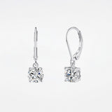 Silver Lumi Drop Earrings - Moisannite - Luxsy Jewels