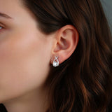 Silver Teardrop Earrings - Moissanite - Luxsy Jewels