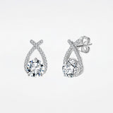 Silver Teardrop Earrings - Moissanite - Luxsy Jewels