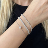 Solitaire Slider Bracelet - Moissanite - Luxsy Jewels