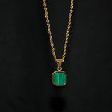 Square Malachite Necklace - Luxsy Jewels