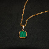 Square Malachite Necklace - Luxsy Jewels