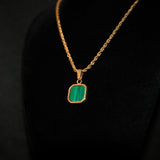 Square Malachite Necklace - Luxsy Jewels