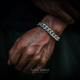 12mm Miami Cuban Bracelet - Silver - Luxsy Jewels