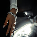 14mm Diamond Cuban Prong Bracelet - White Gold - Luxsy Jewels