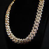 14mm Diamond Cuban Prong Chain - Gold - Luxsy Jewels